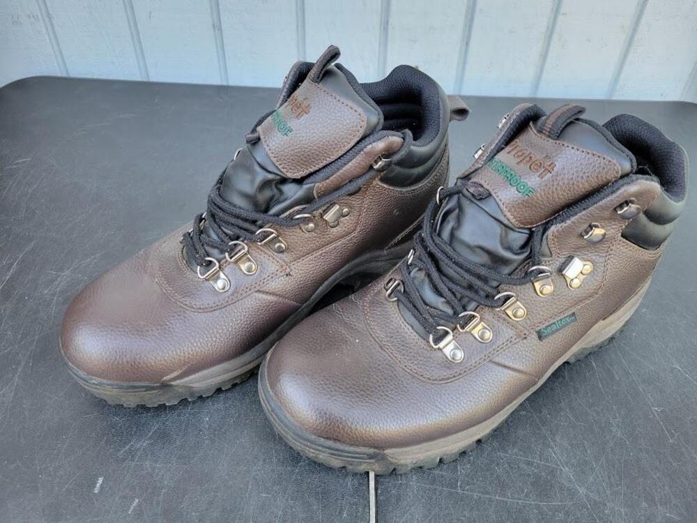 Propet Boots Mens Size 11.5 Brown Leather Ankle Waterproof Work Lace Up Outdoor